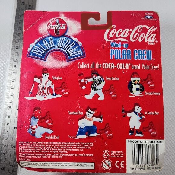 Coca Cola Wind Up Toy Polar Bear Seal Beach Ball Crew Coke Promo Collectible - Picture 5 of 8